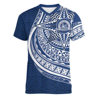 Tonga Queen Salote College Personalized Women V-Neck T-Shirt Ngatu Tokelaufeletoa Motifs