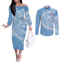 Tonga Apifo'ou Kolisi Personalized Couples Matching Off The Shoulder Long Sleeve Dress and Long Sleeve Button Shirt Ngatu Tokelaufeletoa Motifs