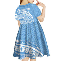 Tonga Apifo'ou Kolisi Personalized Kid Short Sleeve Dress Ngatu Tokelaufeletoa Motifs