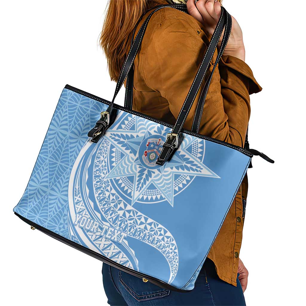 Tonga Apifo'ou Kolisi Personalized Leather Tote Bag Ngatu Tokelaufeletoa Motifs