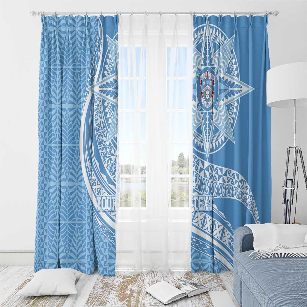 Tonga Apifo'ou Kolisi Personalized Window Curtain Ngatu Tokelaufeletoa Motifs