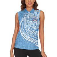 Tonga Apifo'ou Kolisi Personalized Women Sleeveless Polo Shirt Ngatu Tokelaufeletoa Motifs