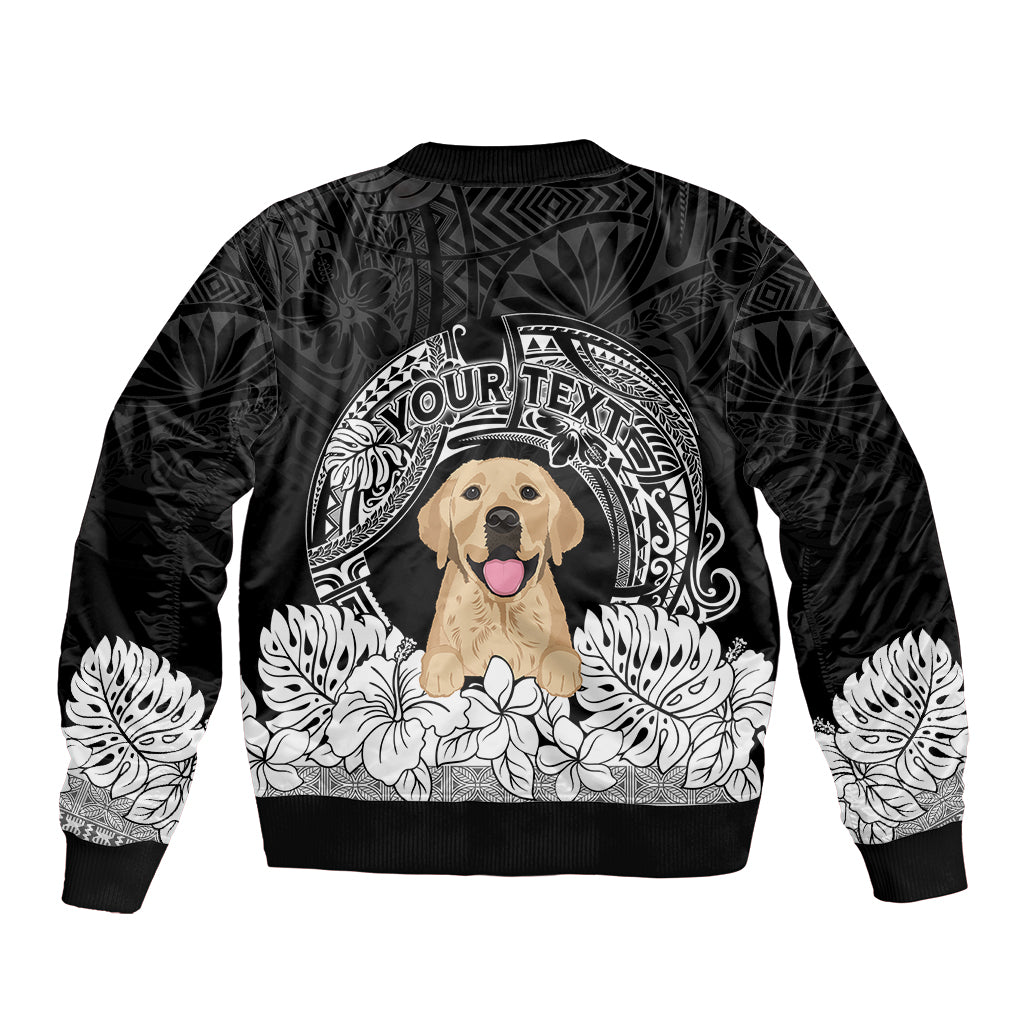 Personalised Dog Bomber Jacket Golden Retriever With Polynesian Tapa Arch LT7 - Polynesian Pride