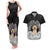 Personalised Dog Couples Matching Tank Maxi Dress And Hawaiian Shirt Golden Retriever With Polynesian Tapa Arch LT7 Black - Polynesian Pride