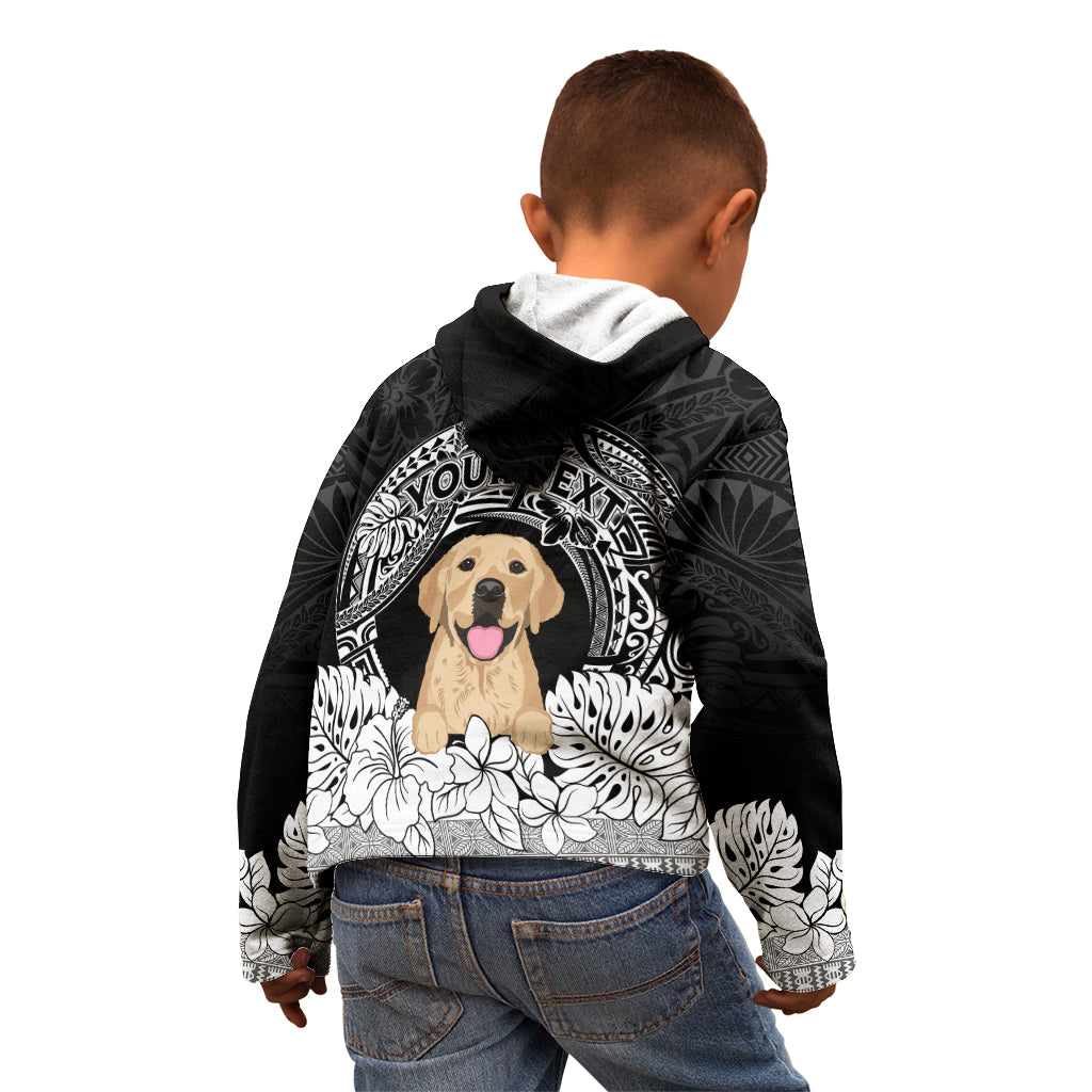 Personalised Dog Kid Hoodie Golden Retriever With Polynesian Tapa Arch LT7 - Polynesian Pride
