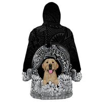 Personalised Dog Wearable Blanket Hoodie Golden Retriever With Polynesian Tapa Arch LT7 - Polynesian Pride