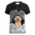 Personalised Dog Women V Neck T Shirt Golden Retriever With Polynesian Tapa Arch LT7 Female Black - Polynesian Pride