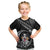 Personalised Polynesian Dog Kid T Shirt With Australian Shepherd - Crescent Style LT7 Black - Polynesian Pride