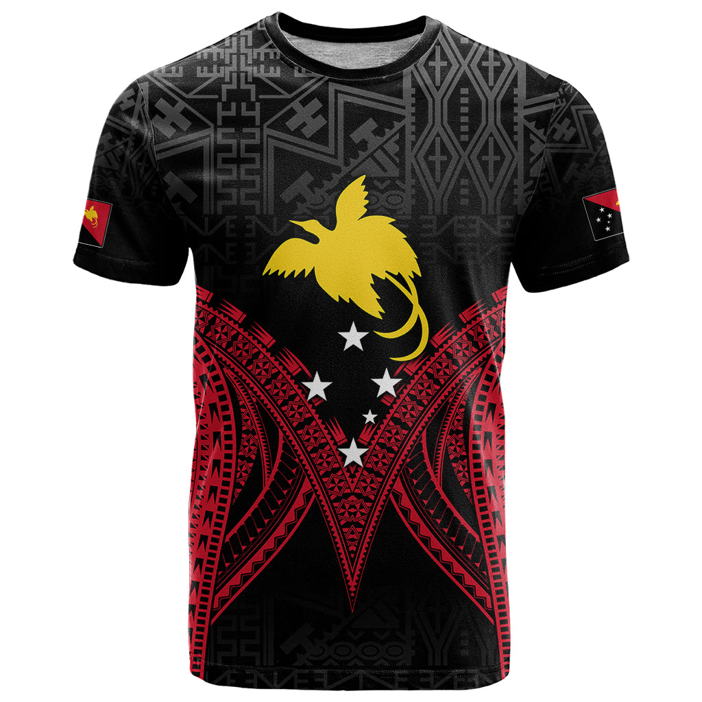 Custom PNG T Shirt Papua Motuan Mirror Style LT7 Black - Polynesian Pride