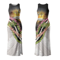 Hawaii Mokihana Mix Pikake Leis Mahalo 'Olelo Couples Matching Tank Maxi Dress and Long Sleeve Button Shirt Black LT7 - Polynesian Pride