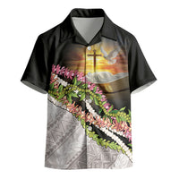 Hawaii Mokihana Mix Pikake Leis Mahalo 'Olelo Kid Hawaiian Shirt Black LT7 - Polynesian Pride