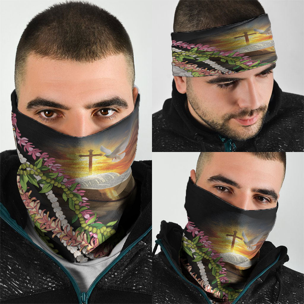 Hawaii Mokihana Mix Pikake Leis Mahalo 'Olelo Neck Gaiter Black LT7 - Polynesian Pride