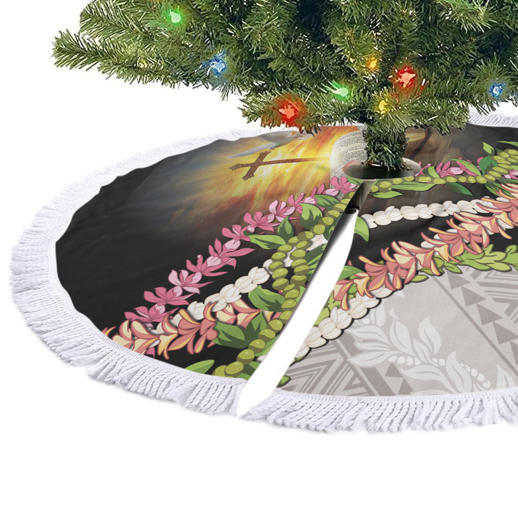 Hawaii Mokihana Mix Pikake Leis Mahalo 'Olelo Tree Skirt Black