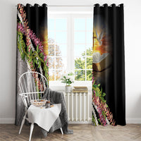 Hawaii Mokihana Mix Pikake Leis Mahalo 'Olelo Window Curtain Black LT7 - Polynesian Pride
