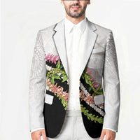 Hawaii Mokihana Mix Pikake Leis Mahalo 'Olelo Blazer White Tapa LT7 - Polynesian Pride