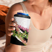 Hawaii Mokihana Mix Pikake Leis Mahalo 'Olelo 4 in 1 Can Cooler Tumbler White Tapa LT7 - Polynesian Pride