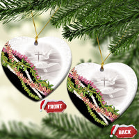 Hawaii Mokihana Mix Pikake Leis Mahalo 'Olelo Ceramic Ornament White Tapa