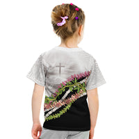 Hawaii Mokihana Mix Pikake Leis Mahalo 'Olelo Kid T Shirt White Tapa LT7 - Polynesian Pride