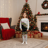 Hawaii Mokihana Mix Pikake Leis Mahalo 'Olelo Christmas Pajama Set White Tapa