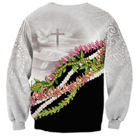 Hawaii Mokihana Mix Pikake Leis Mahalo 'Olelo Sweatshirt White Tapa LT7 - Polynesian Pride