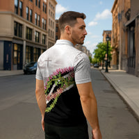 Hawaii Mokihana Mix Pikake Leis Mahalo 'Olelo Zipper Polo Shirt White Tapa LT7 - Polynesian Pride