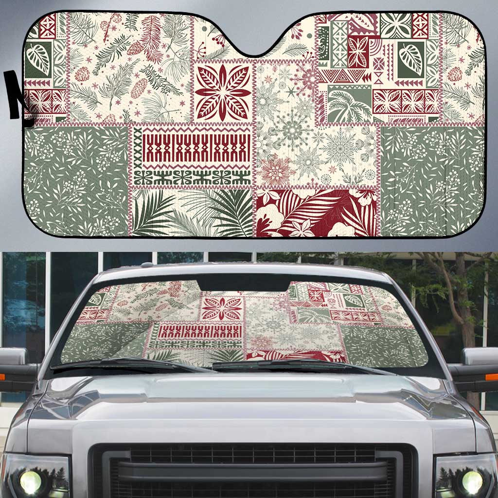 Aloha Hawaii Pastel Christmas Patchwork Auto Sun Shade Classic Style - Polynesian Pride