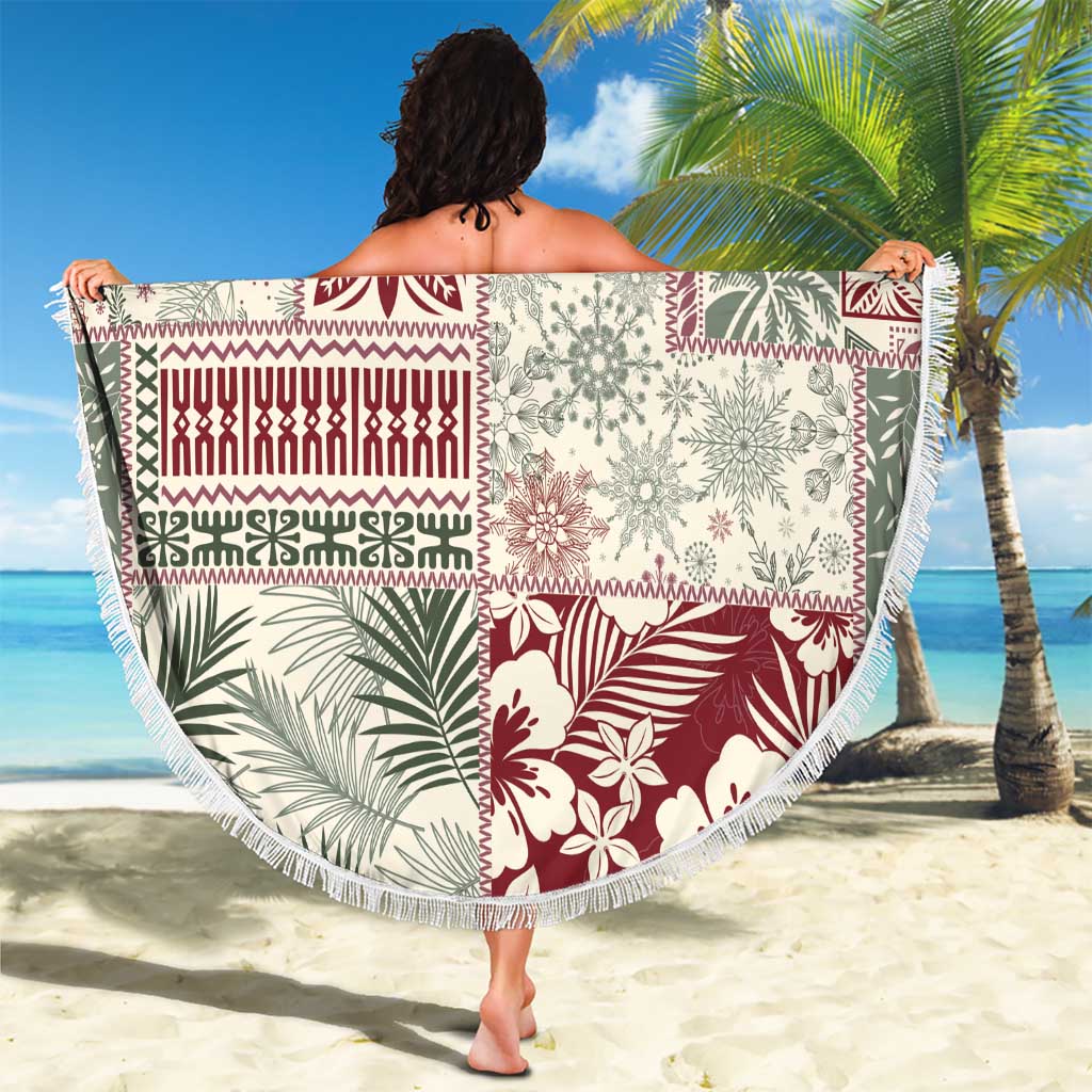Aloha Hawaii Pastel Christmas Patchwork Beach Blanket Classic Style - Polynesian Pride