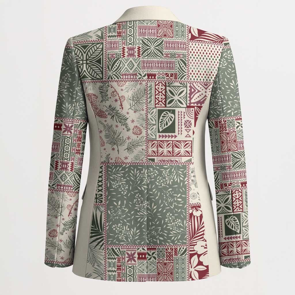Aloha Hawaii Pastel Christmas Patchwork Blazer Classic Style - Polynesian Pride