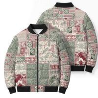 Aloha Hawaii Pastel Christmas Patchwork Bomber Puffer Jacket Classic Style - Polynesian Pride