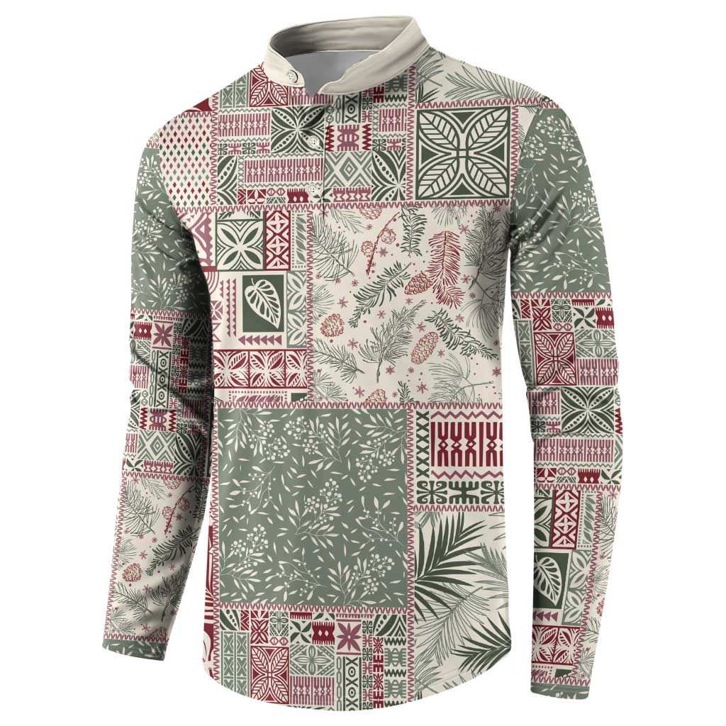 Aloha Hawaii Pastel Christmas Patchwork Button Sweatshirt Classic Style - Polynesian Pride
