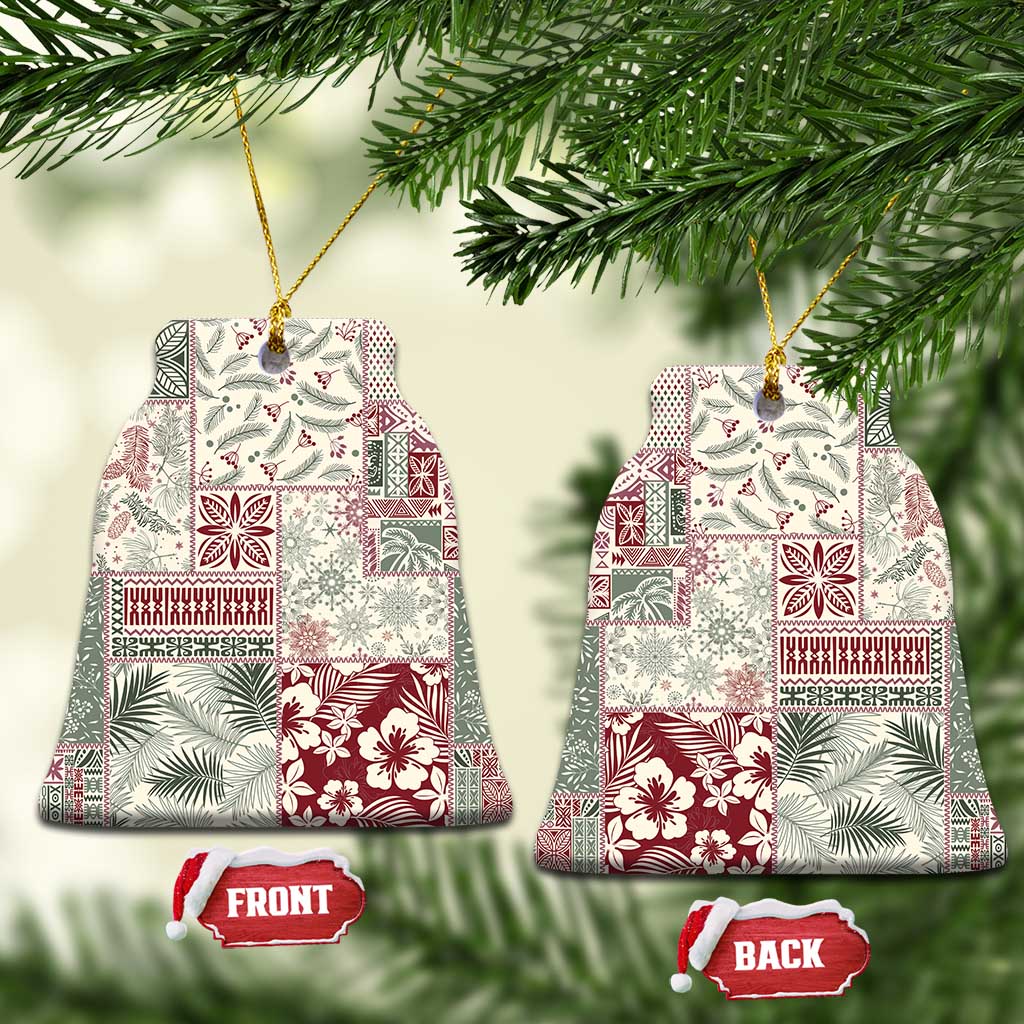 Aloha Hawaii Pastel Christmas Patchwork Ceramic Ornament Classic Style - Polynesian Pride