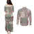 Aloha Hawaii Pastel Christmas Patchwork Couples Matching Puletasi and Long Sleeve Button Shirt Classic Style - Polynesian Pride
