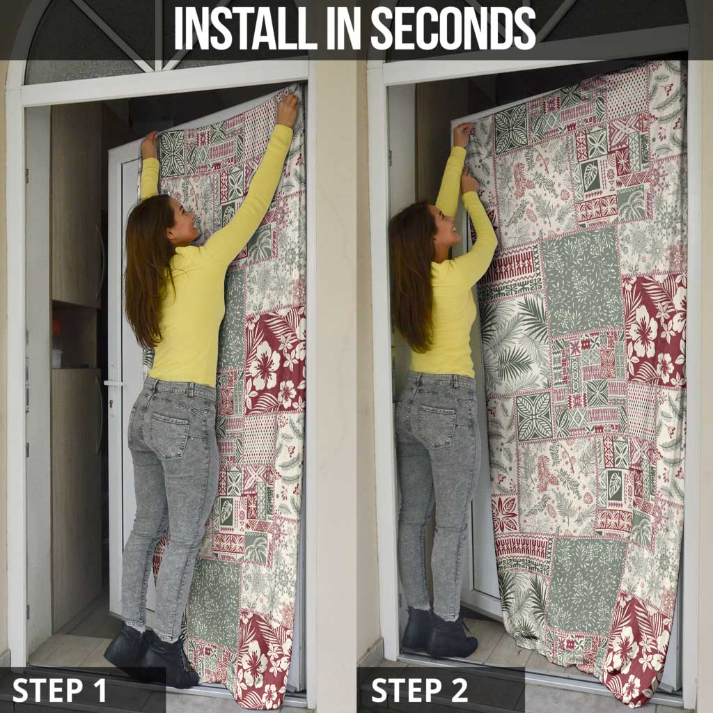 Aloha Hawaii Pastel Christmas Patchwork Door Cover Classic Style - Polynesian Pride