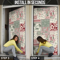 Aloha Hawaii Pastel Christmas Patchwork Door Cover Classic Style - Polynesian Pride