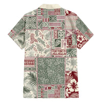 Aloha Hawaii Pastel Christmas Patchwork Family Matching Off The Shoulder Long Sleeve Dress and Hawaiian Shirt Classic Style - Polynesian Pride