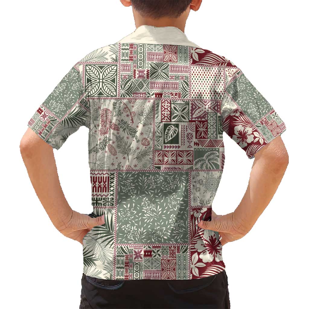 Aloha Hawaii Pastel Christmas Patchwork Family Matching Puletasi and Hawaiian Shirt Classic Style LT7 - Polynesian Pride