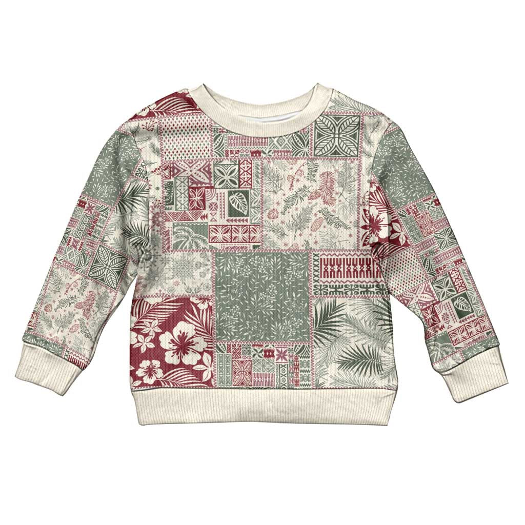 Aloha Hawaii Pastel Christmas Patchwork Kid Ugly Christmas Sweater Classic Style - Polynesian Pride