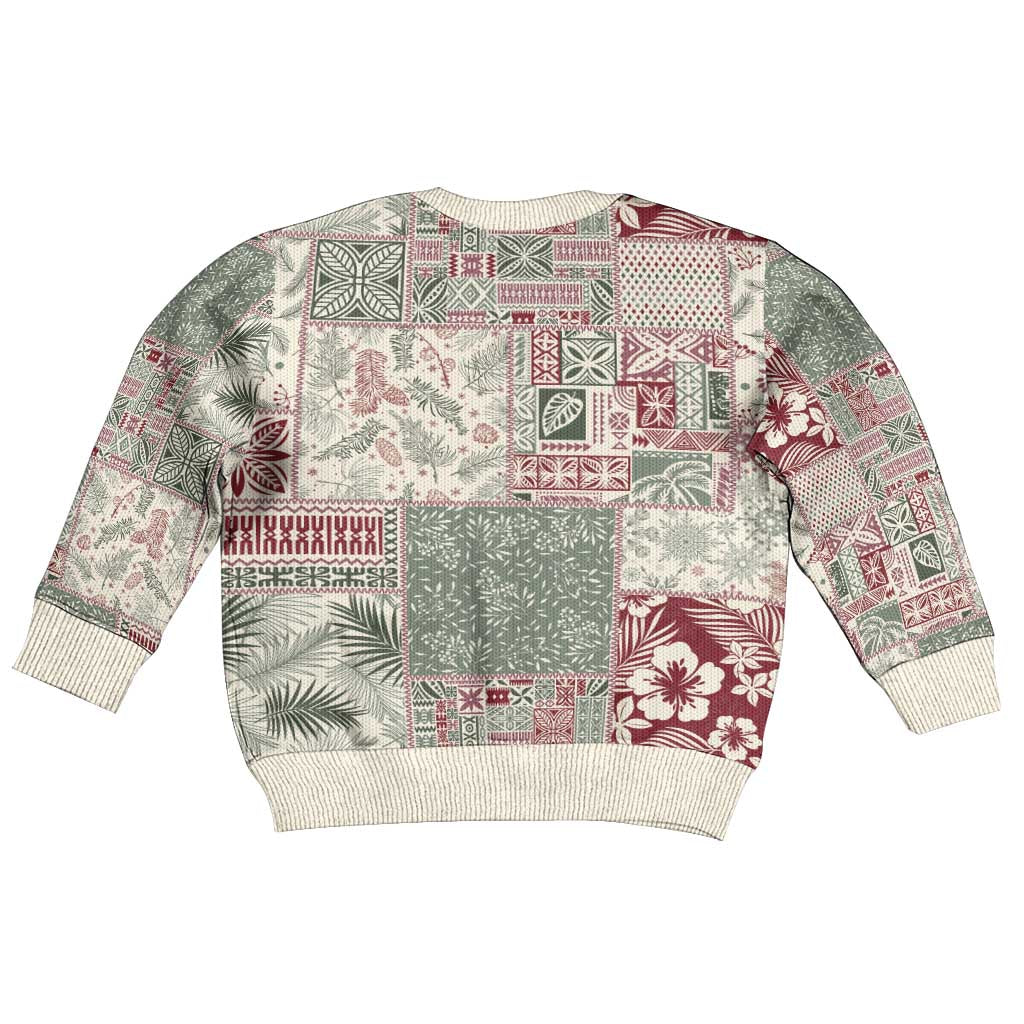 Aloha Hawaii Pastel Christmas Patchwork Kid Ugly Christmas Sweater Classic Style - Polynesian Pride
