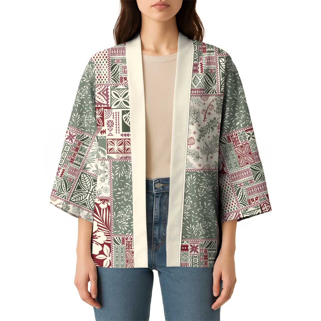 Aloha Hawaii Pastel Christmas Patchwork Kimono Classic Style - Polynesian Pride