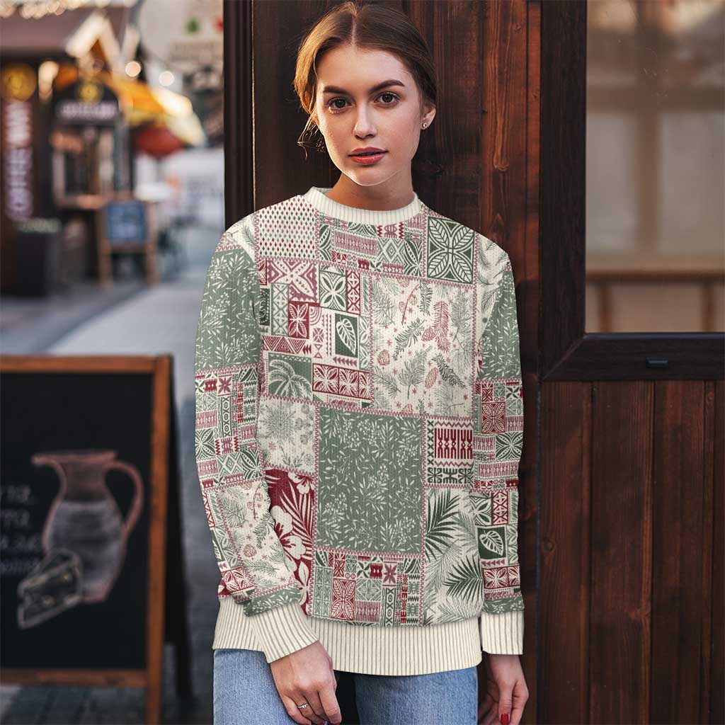 Aloha Hawaii Pastel Christmas Patchwork Ugly Christmas Sweater Classic Style - Polynesian Pride