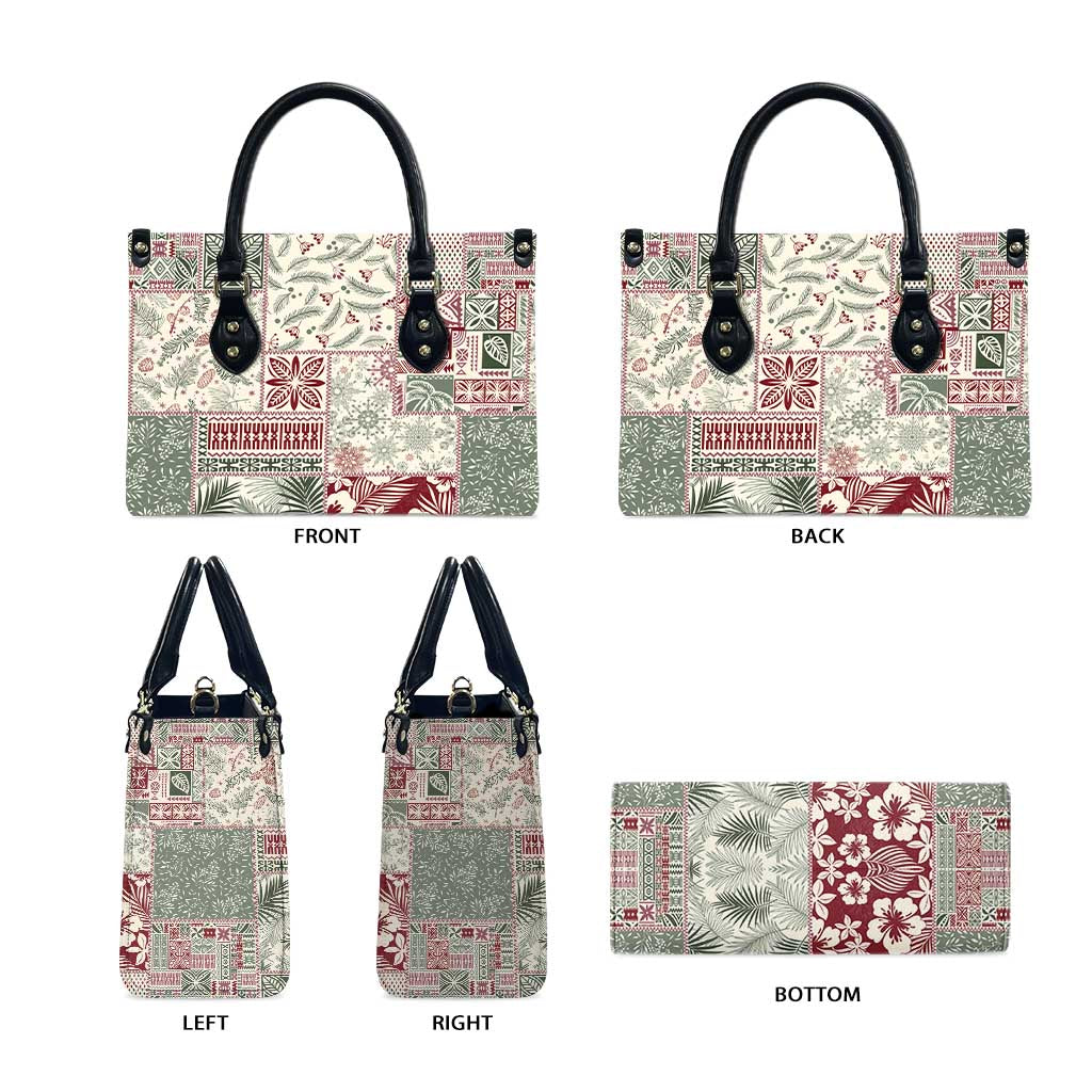 Aloha Hawaii Pastel Christmas Patchwork Leather Bag Classic Style - Polynesian Pride