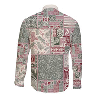 Aloha Hawaii Pastel Christmas Patchwork Long Sleeve Button Shirt Classic Style - Polynesian Pride