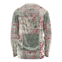 Aloha Hawaii Pastel Christmas Patchwork Long Sleeve Shirt Classic Style - Polynesian Pride