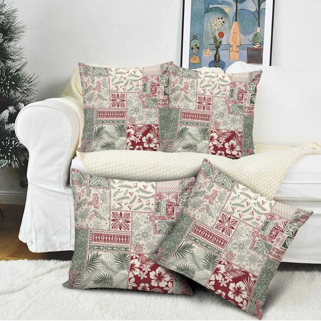 Aloha Hawaii Pastel Christmas Patchwork Pillow Cover Classic Style - Polynesian Pride