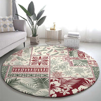 Aloha Hawaii Pastel Christmas Patchwork Round Carpet Classic Style - Polynesian Pride