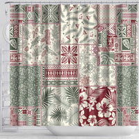 Aloha Hawaii Pastel Christmas Patchwork Shower Curtain Classic Style - Polynesian Pride