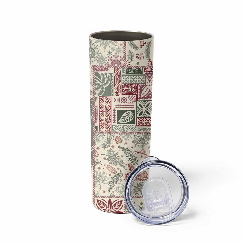 Aloha Hawaii Pastel Christmas Patchwork Skinny Tumbler Classic Style - Polynesian Pride