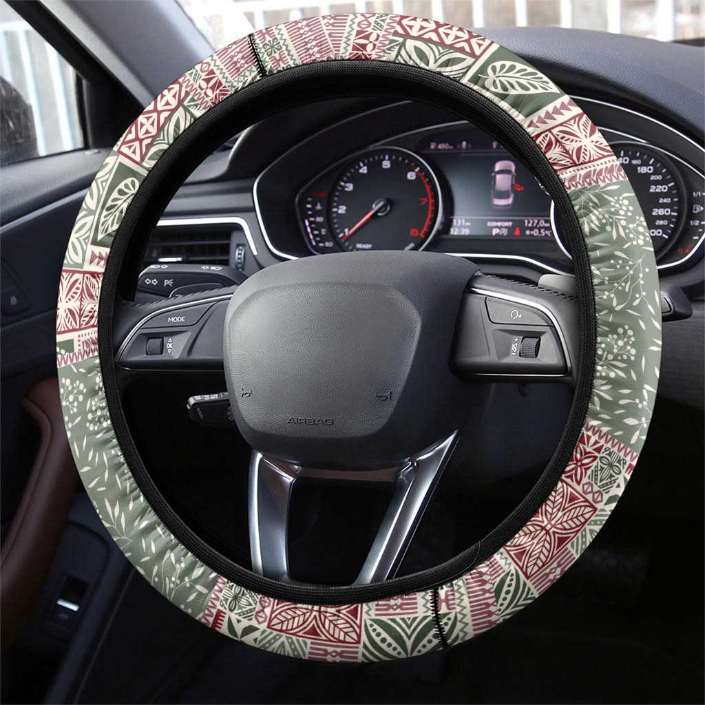 Aloha Hawaii Pastel Christmas Patchwork Steering Wheel Cover Classic Style - Polynesian Pride