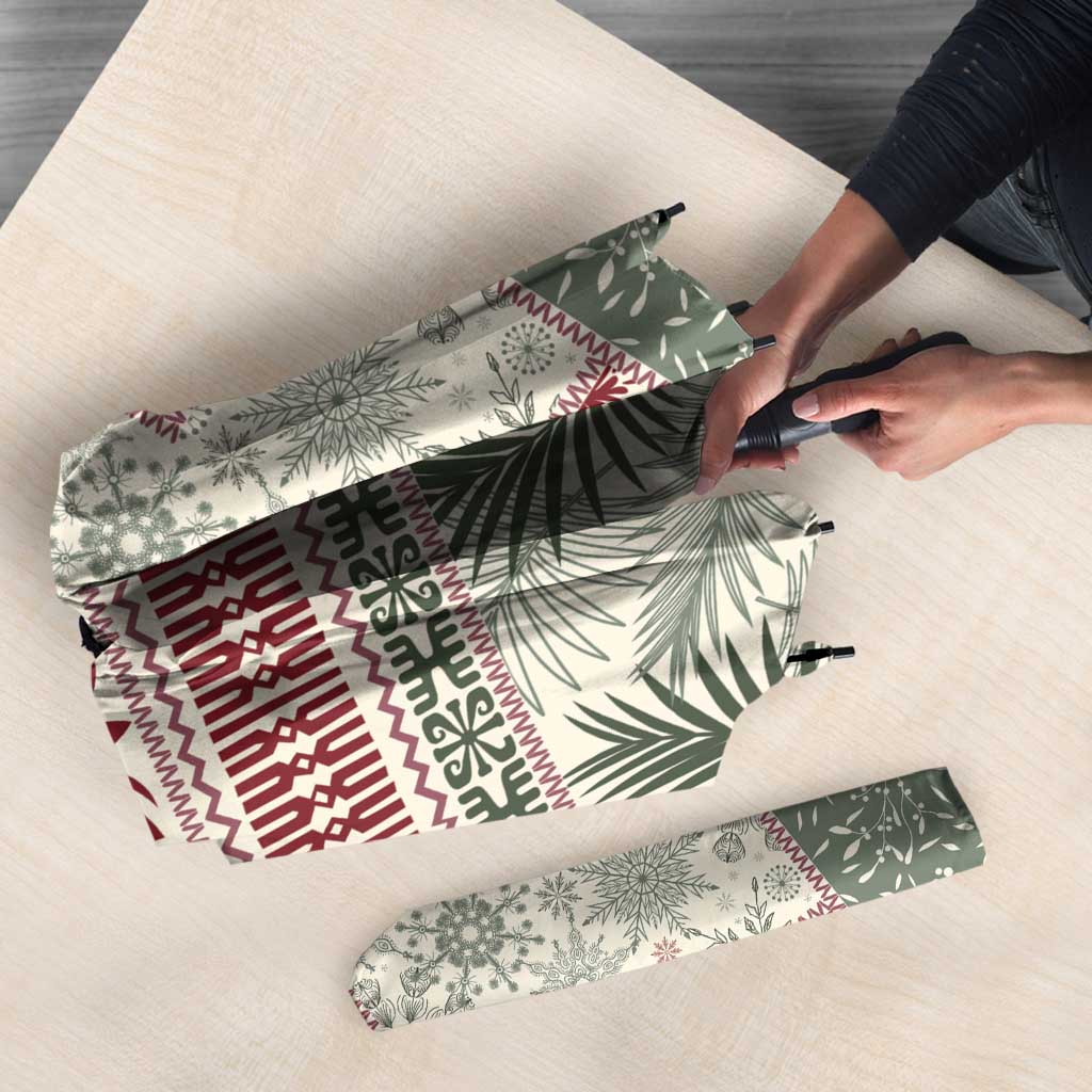 Aloha Hawaii Pastel Christmas Patchwork Umbrella Classic Style - Polynesian Pride