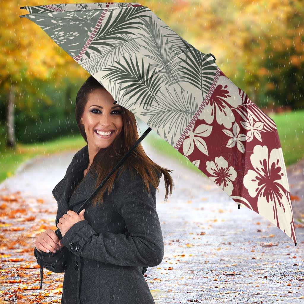 Aloha Hawaii Pastel Christmas Patchwork Umbrella Classic Style - Polynesian Pride
